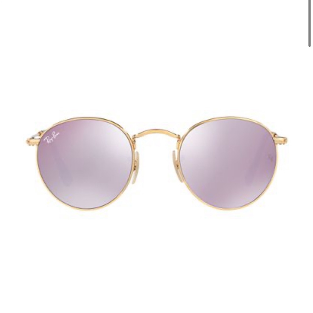 Round Purple Flat Mirror Lens Ray Bans